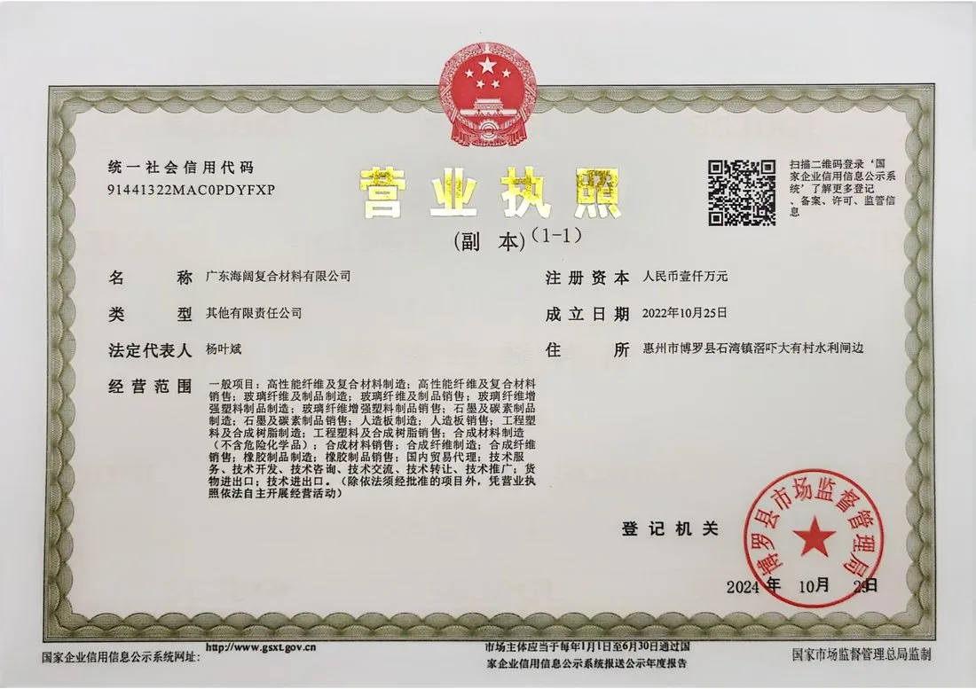 Лицензия на ведение деятельности Guangdong Haikuo