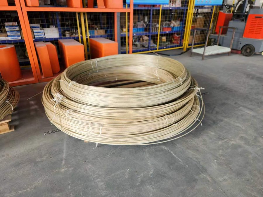 Genuine sand coated FRP rebar coil at the factory
